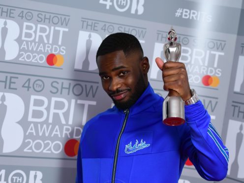 Dave with the Brit Award for Best British Album in the press room at the Brit Awards 2020 held at the O2 Arena, London.