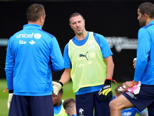 Paddy McGuinness during a training session ahead of Soccer Aid (Martin Rickett/PA)
