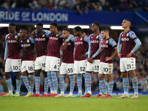 Aston Villa go to Manchester United on Saturday (Mike Egerton/PA)