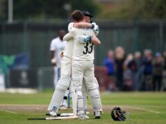 Lancashire’s Dane Vilas celebrates after hitting the winning runs (Martin Rickett/PA)