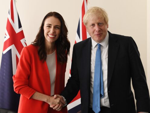 Prime Minister Boris Johnson meets the Prime Minister of New Zealand Jacinda Ardern (Stefan Rousseau/PA)
