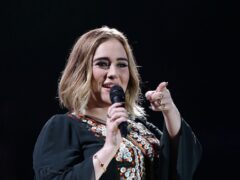 Adele peforming on stage at the Glastonbury Festival, at Worthy Farm in Somerset.