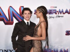 Tom Holland, left, and Zendaya arrive at the premiere of Spider-Man: No Way Home in Los Angeles (Jordan Strauss/Invision/AP)