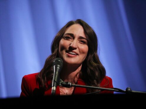 Sara Bareilles performing during the filming for the Graham Norton Show (Isabel Infantes/PA)