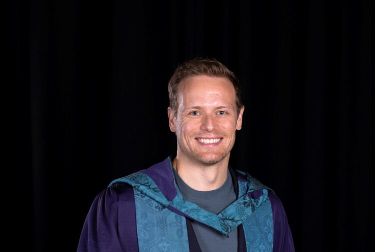 Sam Heughan - graduating with an honorary doctorate from RCS