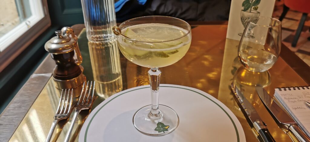 Sparkling peartini cocktail at The Ivy Buchanan Street in Glasgow