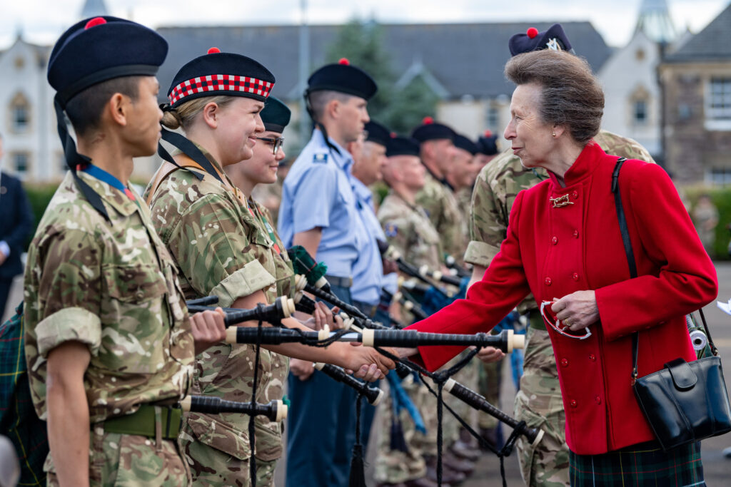 Princess Anne visits a Royal Edinburgh Military Tattoo rehearsal