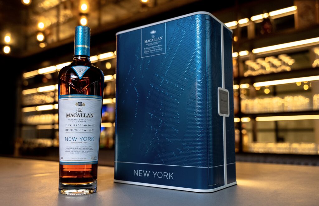 The bottle of The Macallan Distil Your World New York
