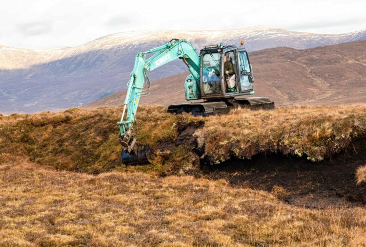 Peatland restoration in action.
