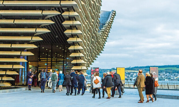 Visitors arriving at the V&A Dundee. Image: DC Thomson.