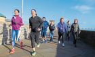 Gayle with the Run Talk Run group on Riverside Drive, Dundee.