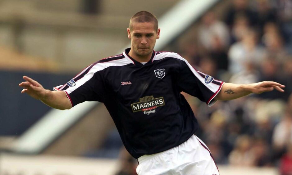 Lee Wilkie in action for Dundee in 2003.