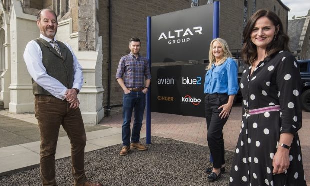 Altar Group chief executive Scott McCallum; digital director Nial Chapman, finance director Vicki Anderson and communications director at Ginger PR Elaine Fleming. Image: Altar Group.