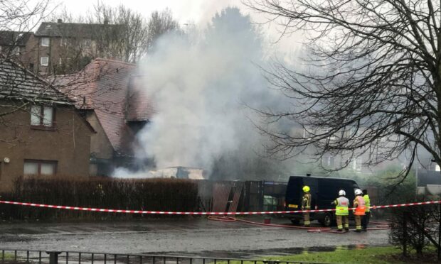 The barbecue destroyed the caravan in Kirkton. Image: James Simpson/ DC Thomson.