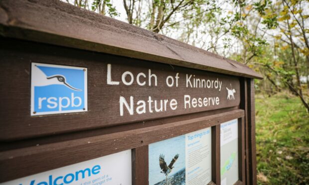 A sign for Loch of Kinnordy Nature Reserve