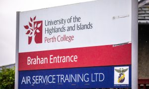 A sign for UHI Perth College.