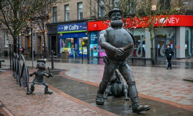 Desperate Dan and Minnie the Minx are on a shortlist of sites likely to be lit-up as part of a city rejuvenation scheme. Image: Kim Cessford / DCT Media.