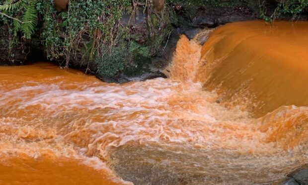The Kinness Burn in St Andrews sparked a lot of interest when it suddenly turned orange in March 2021. Old iron mines were thought to be responsible.