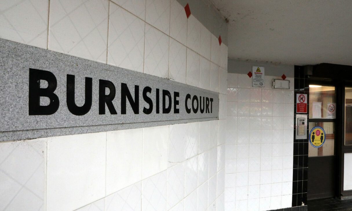 A sign for Burnside Court.
