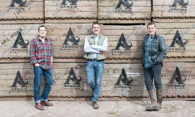 Brothers Iain, John and David Stirling at the Arbikie Distillery.