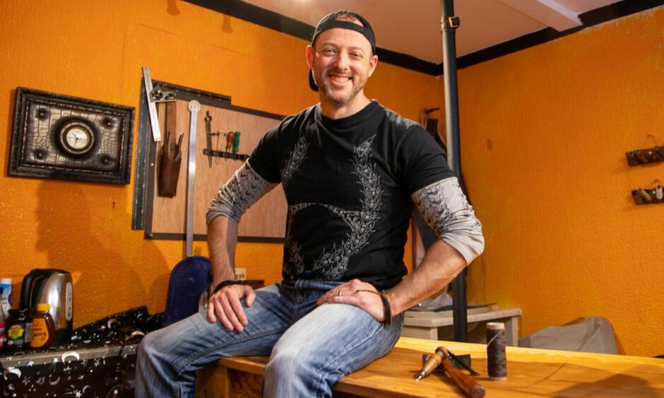 Daniel van Vuuren in his shop, Spirit of Africa, in Perth.