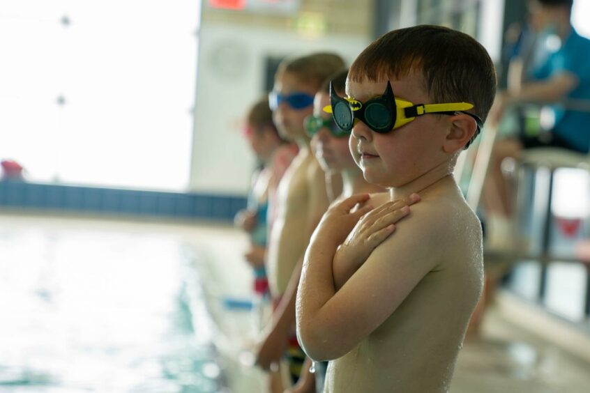 children by the pool