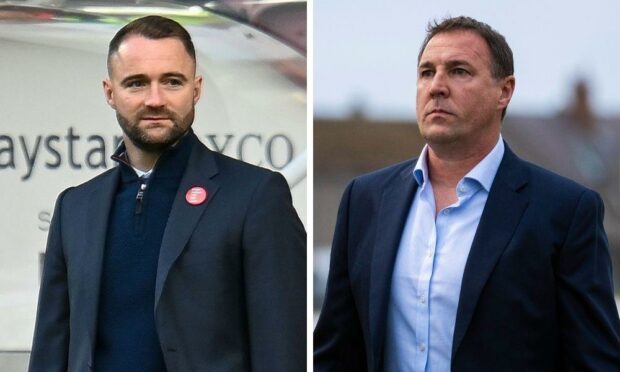 Dundee boss James McPake and Ross County manager Malky Mackay.