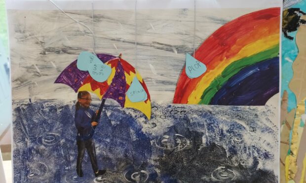 Water water everywhere - one of the artworks by Falkland Primary pupils