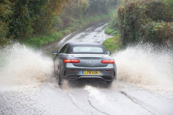 A severe weather warning has ben issued as Tayside and Fife hit with heavy rain.