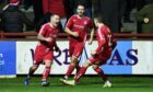 Brechin's David Cox celebrates after equalising for City.