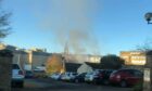 The scene of a fire in Cupar, Fife near the Argos store. Image Fife Jammer Locations