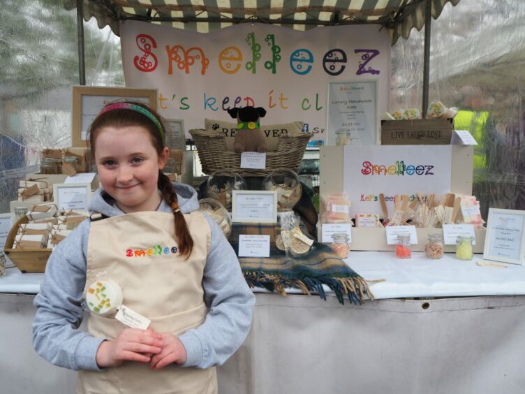 Youngster Amelia Milton, who founded Smelleez Soap, is among those selling goods in the market. 