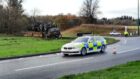 The military lorry overturned earlier this morning