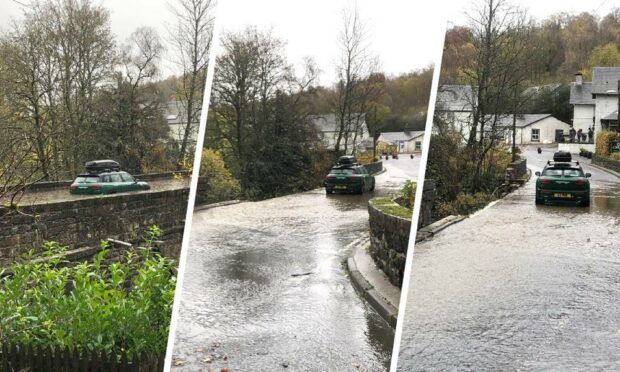 Bridge damage from the flooding at Bridge of Cally. Supplied by Rowan Lutton.