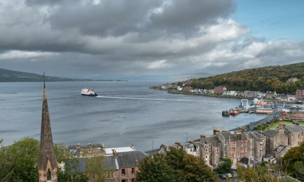 Up the hill known as The Union, watching the ferry leaving Rothesay en route to Wemyss Bay. Picture: Jamie Stewart Lloyd-Jones.