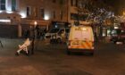 Police in Dundee city centre on Bonfire Night