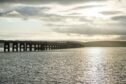 A man and his dog were rescued from mud close to the Tay Bridge.