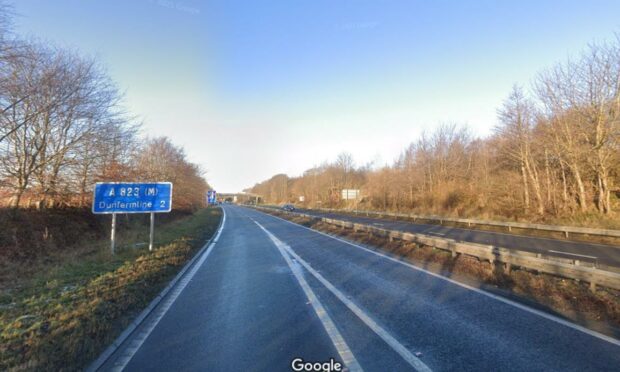 The M90 slip road near Rosyth. Image: Google