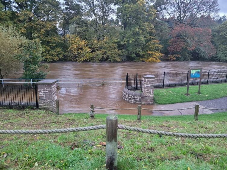 Flooding at Inch Park in Brechin