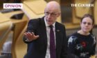 Deputy First Minister John Swinney updates MSPs on the possibility of changes to the Covid restrictions in Scotland. Photo: Fraser Bremner/Daily Mail/PA Wire