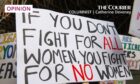 Placards at last year's Million Women Rise demo in London. Photo: Shutterstock.