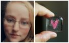 Much-loved Rashelle Baird, who hadn't been vaccinated, and right, a heart memento given to the family from staff at Ninewells Hospital.