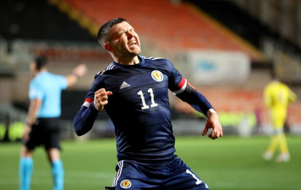 St Johnstone star Glenn Middleton celebrates scoring for Scotland Under-21s against Kazakhstan