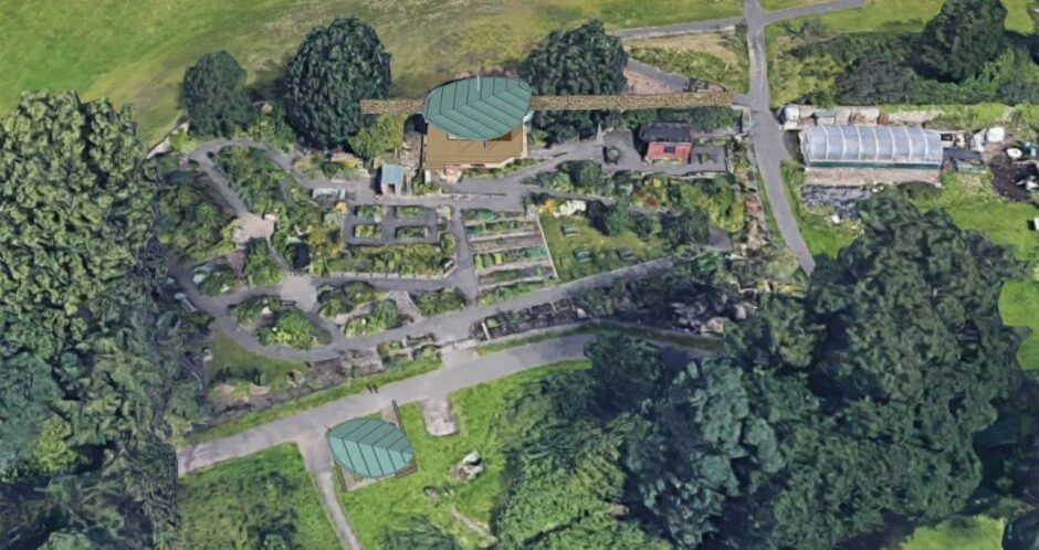 How the Ninewells Community Garden would look from a bird's-eye view once the shelter has been built.