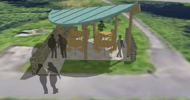 How the proposed new shelter in the Ninewells Community Garden would look