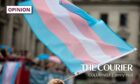 A transgender flag at an LGBT gay pride march. Photo: Shutterstock.