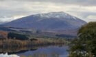 WARNING SIGN: The snow-capped peak of Schiehallion tells us that winter is on its way, but all is well on the farm.