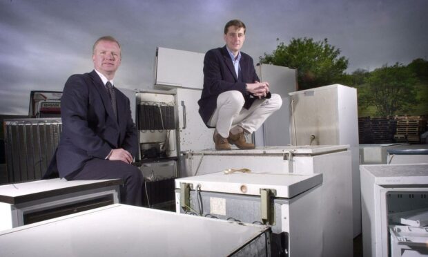 Shore Recycling founders Malcolm Todd and Simon Howie pictured in 2001.