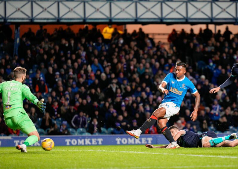 Legzdins denies Rangers striker Alfredo Morelos.