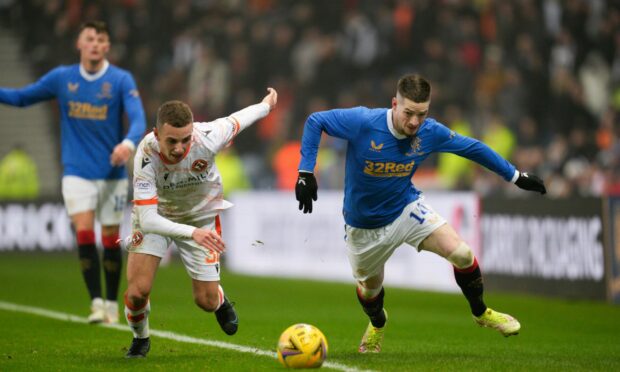 Darren Watson faced Rangers star Ryan Kent. Image: SNS